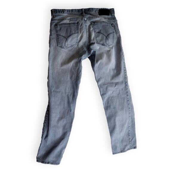 Calvin Klein Gray Mens Slim Straight Denim Jeans 36x32 - Picture 2 of 5